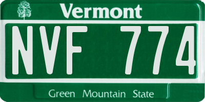 VT license plate NVF774