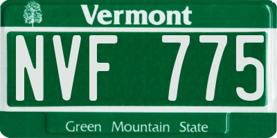 VT license plate NVF775