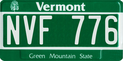 VT license plate NVF776