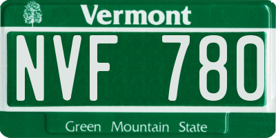 VT license plate NVF780