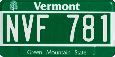VT license plate NVF781