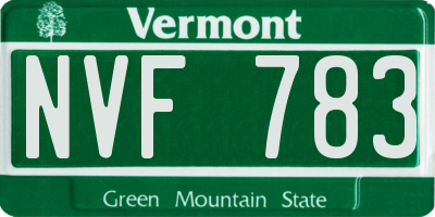 VT license plate NVF783