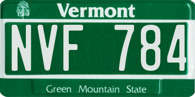 VT license plate NVF784