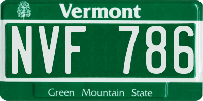 VT license plate NVF786