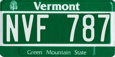 VT license plate NVF787