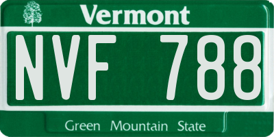 VT license plate NVF788