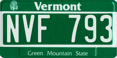 VT license plate NVF793