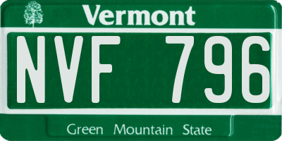 VT license plate NVF796