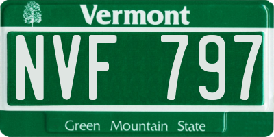 VT license plate NVF797