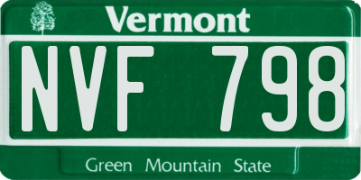 VT license plate NVF798