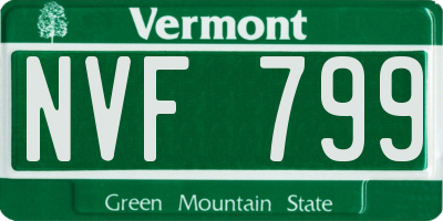 VT license plate NVF799