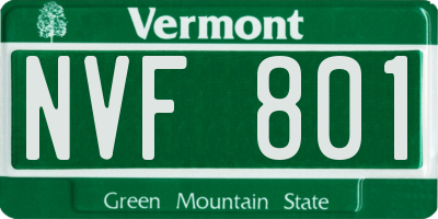 VT license plate NVF801