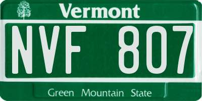 VT license plate NVF807