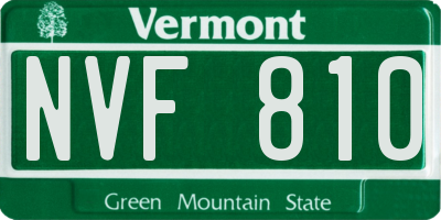 VT license plate NVF810