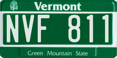 VT license plate NVF811