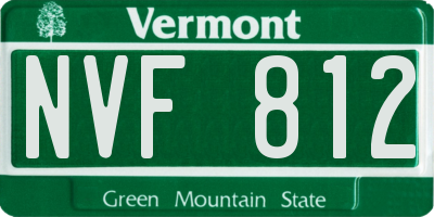 VT license plate NVF812