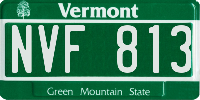 VT license plate NVF813