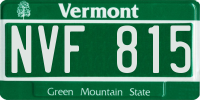 VT license plate NVF815