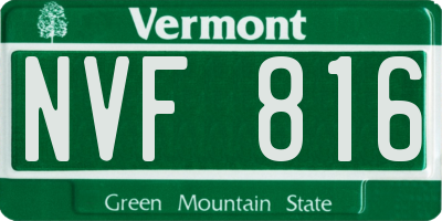 VT license plate NVF816