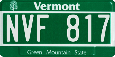 VT license plate NVF817