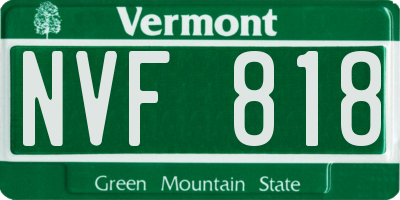 VT license plate NVF818