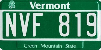 VT license plate NVF819
