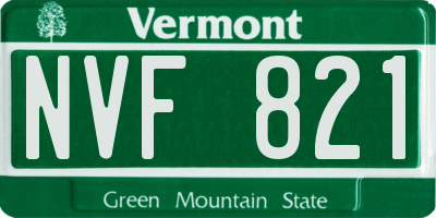VT license plate NVF821