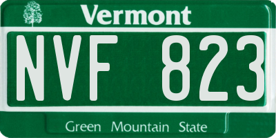 VT license plate NVF823