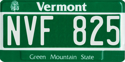 VT license plate NVF825