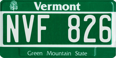 VT license plate NVF826