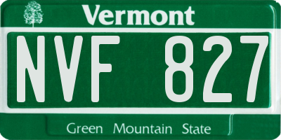 VT license plate NVF827