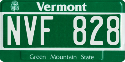 VT license plate NVF828