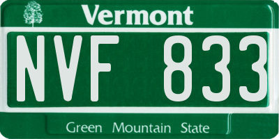 VT license plate NVF833