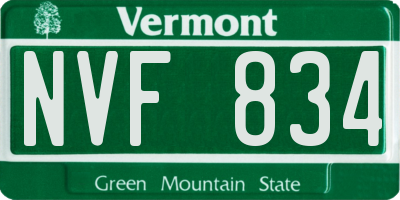 VT license plate NVF834
