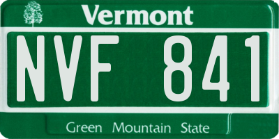VT license plate NVF841