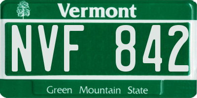 VT license plate NVF842