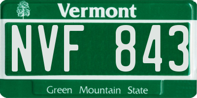 VT license plate NVF843