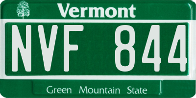 VT license plate NVF844