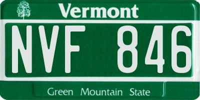 VT license plate NVF846