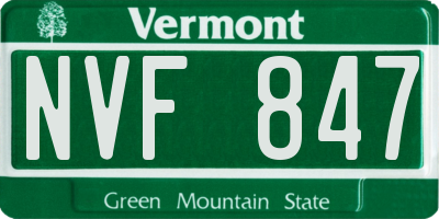 VT license plate NVF847