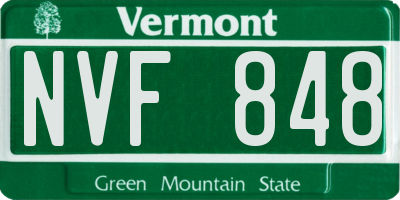 VT license plate NVF848