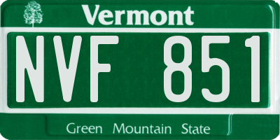 VT license plate NVF851