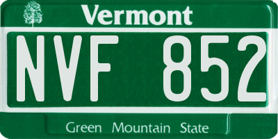 VT license plate NVF852