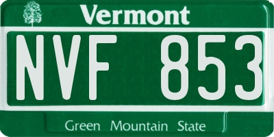 VT license plate NVF853