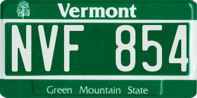 VT license plate NVF854
