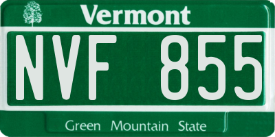 VT license plate NVF855