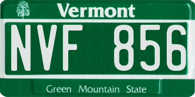 VT license plate NVF856