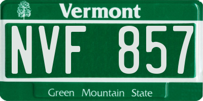 VT license plate NVF857