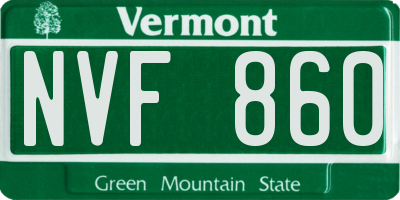 VT license plate NVF860