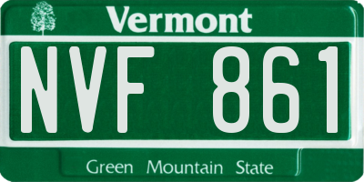 VT license plate NVF861